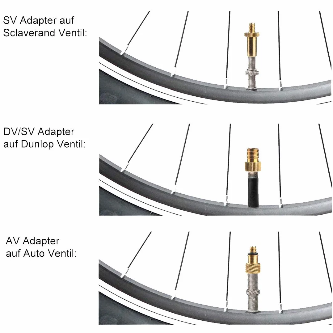 Adapter do wentyli rowerowych 15 sztuk SV AV DV Dunlop francuski wentyl samochodowy z pierścieniem uszczelniającym
