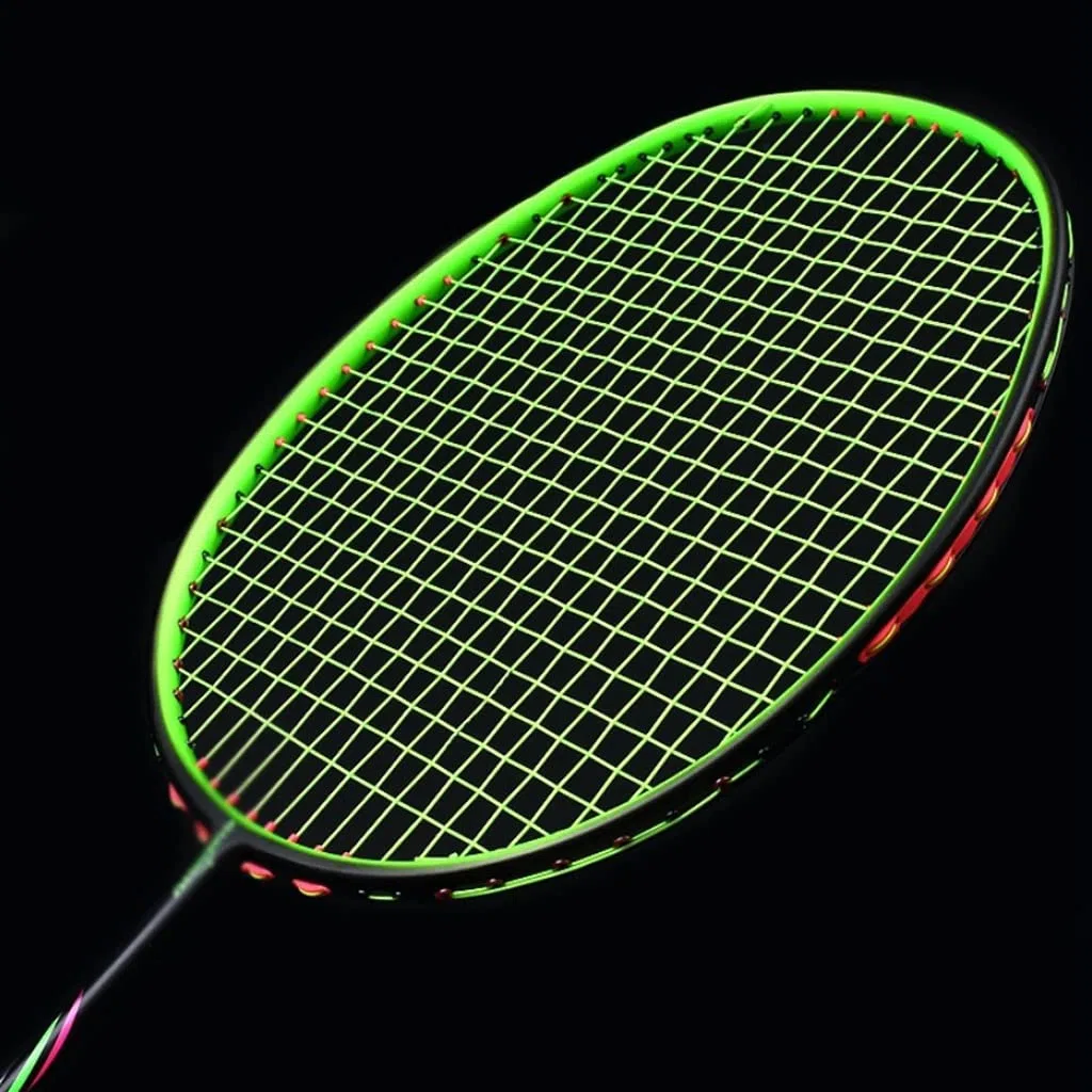 Ultralight 52G Carbon Fiber Badminton Rackets Strung Professional Racquet Trainning Racket Bags Adult(B)