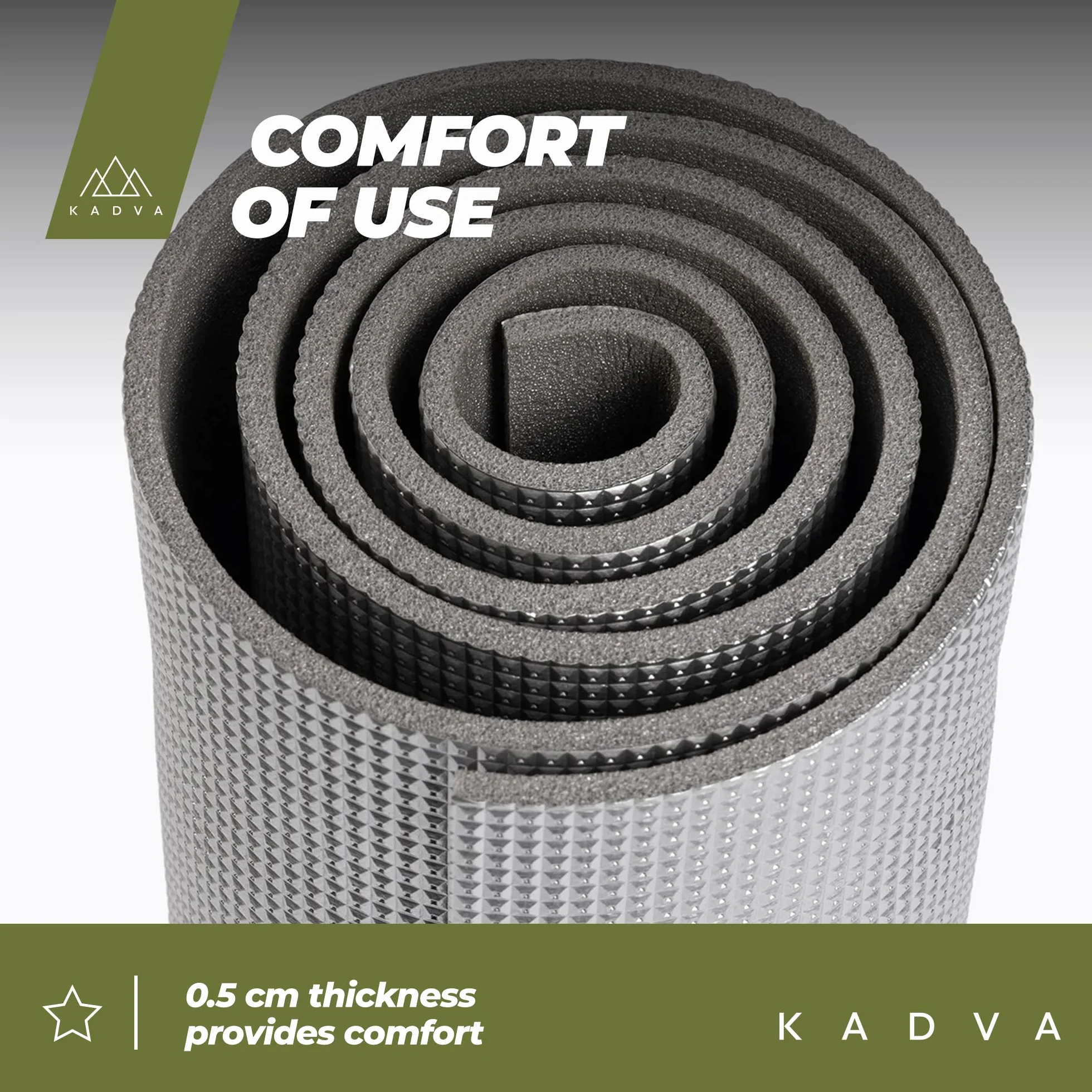 Karimata KADVA Alumat Mata Izolacyjna 180x50x0,5 cm 160 g XPE Aluminium Szara