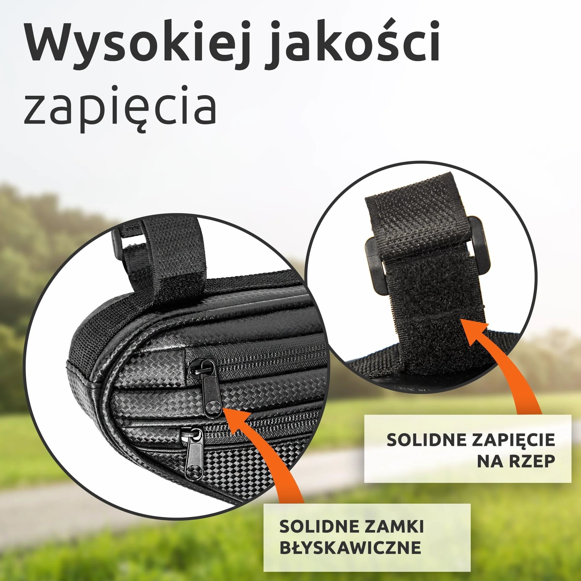 ECENCE Torba na ramę roweru hydrofobowa Torba trójkątna łatwe mocowanie za pomocą rzepów torba rowerowa Czarna