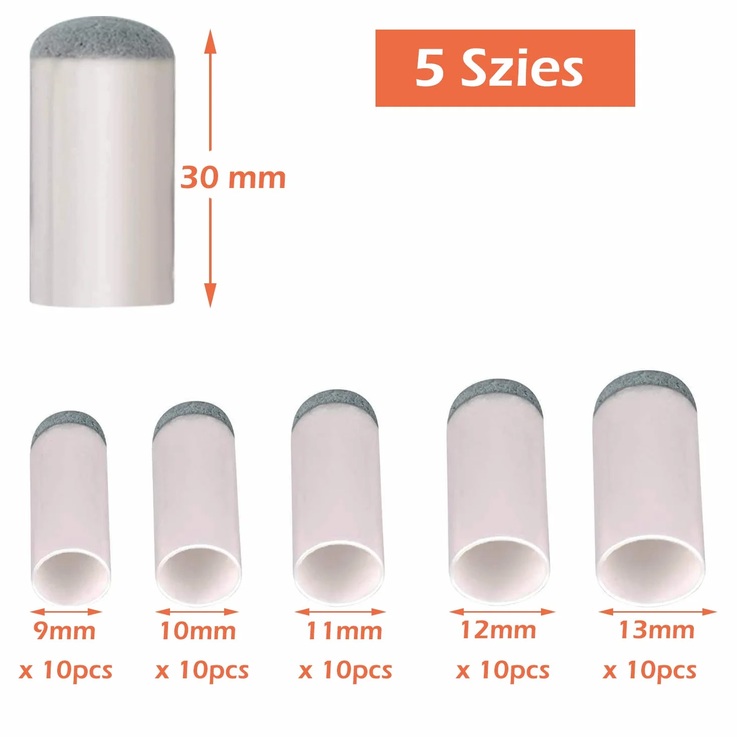 Końcówki bilardowe do bilardów, 50 sztuk zapasowych końcówek do bilardów bilardowych do basenu, 9 mm/10 mm/11 mm/12 mm/13 mm