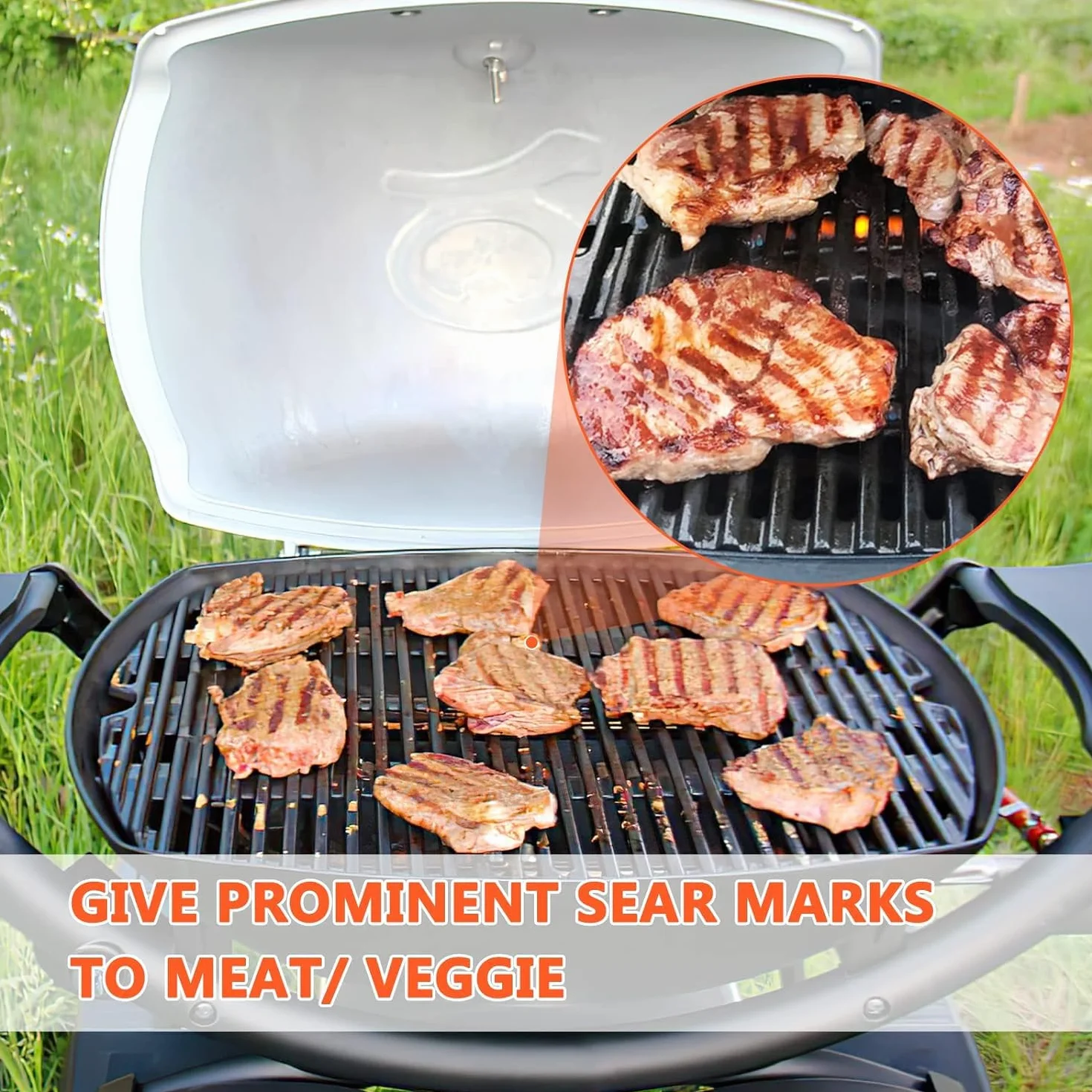 GFTIME 27,3 x 38,8 cm 7645 żeliwne ruszt do gotowania Weber Q200, Q220, Q2000, Q2400 Series grill gazowy, części do grilla, zamienniki do Weber 7645.