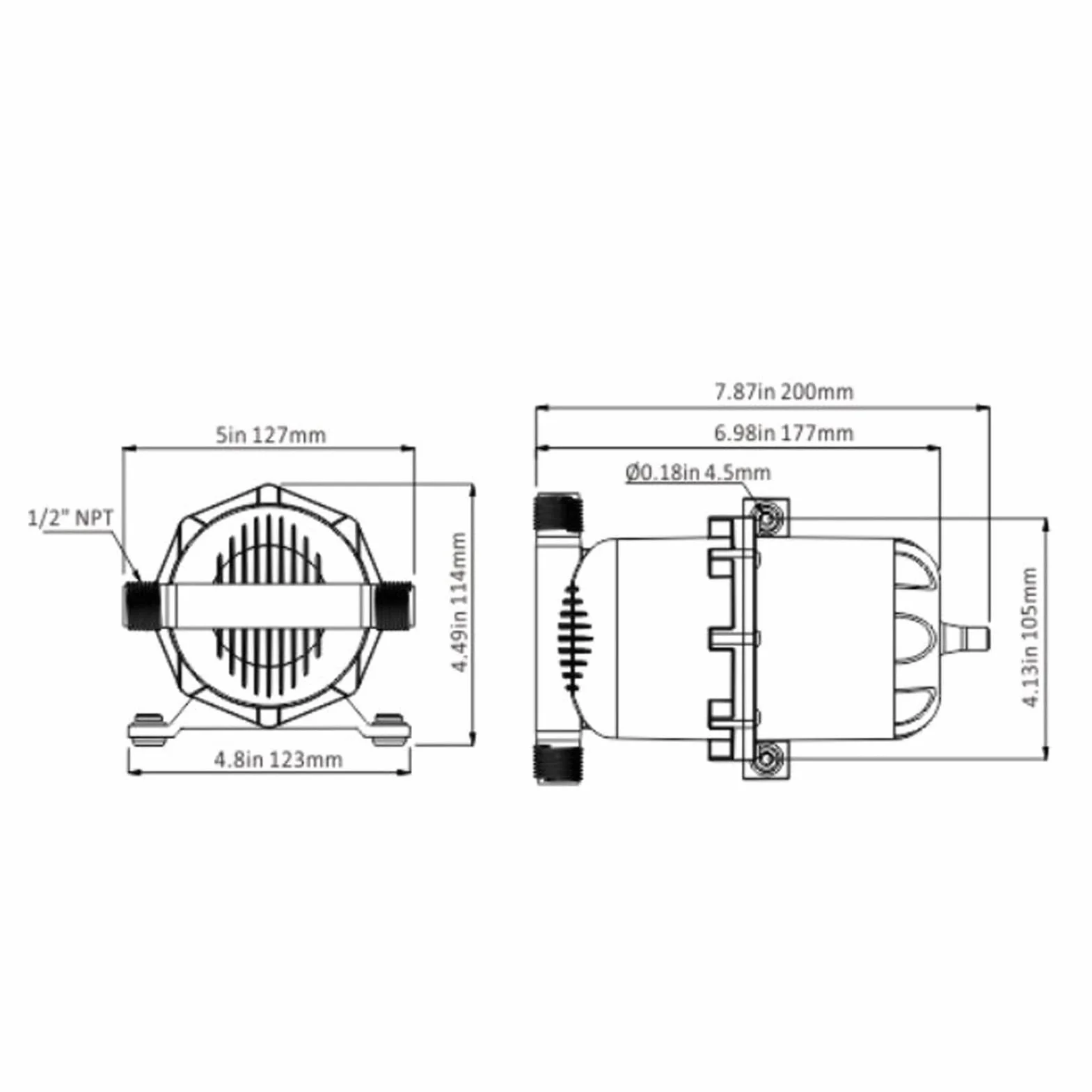 Akumulator RV Pompa Wody Zbiornik 0,75L 125 PSI Brązowy 1/2 Cala MNPT