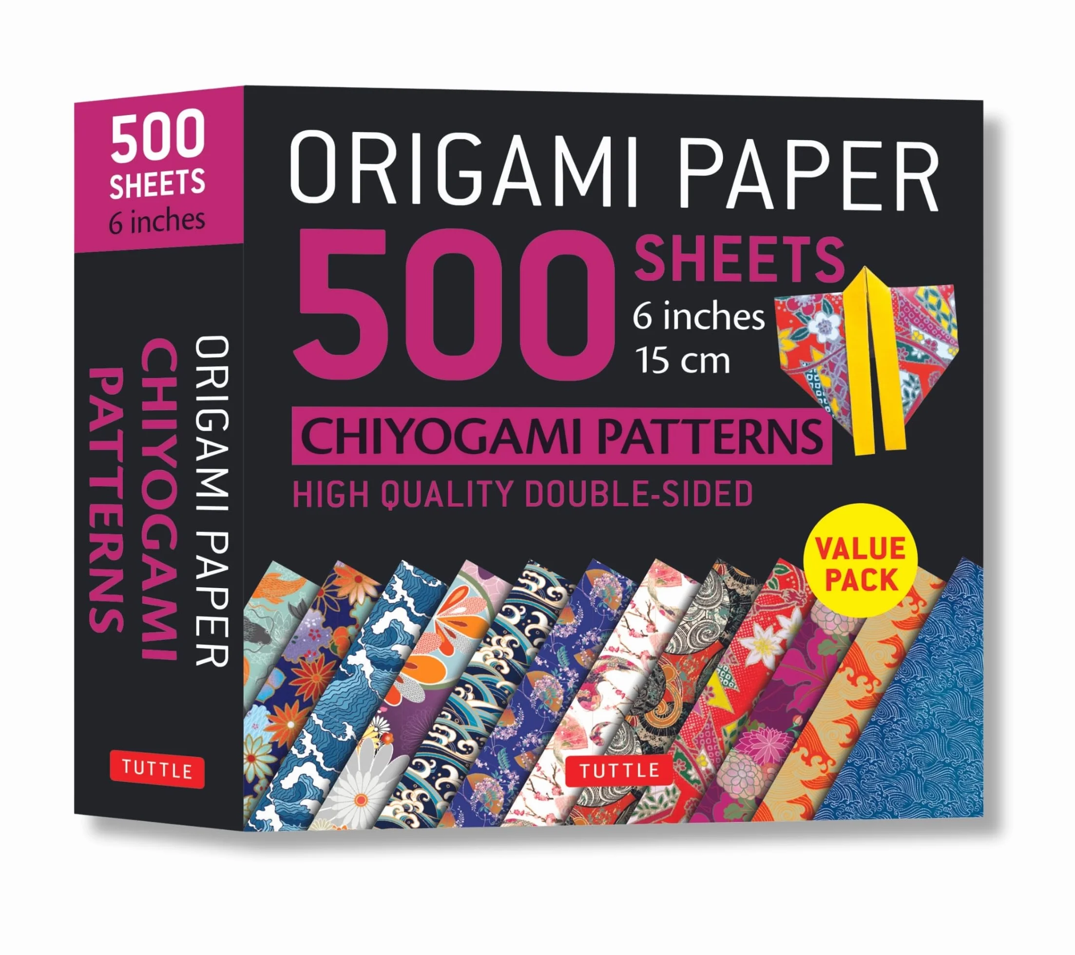 Origami Paper 500 Sheets Chiyogami Patterns 6 15cm: Tuttle Origami Paper: Double-Sided Origami Sheets Printed with 12 Different Designs (Instructions for 6 Projects Included)