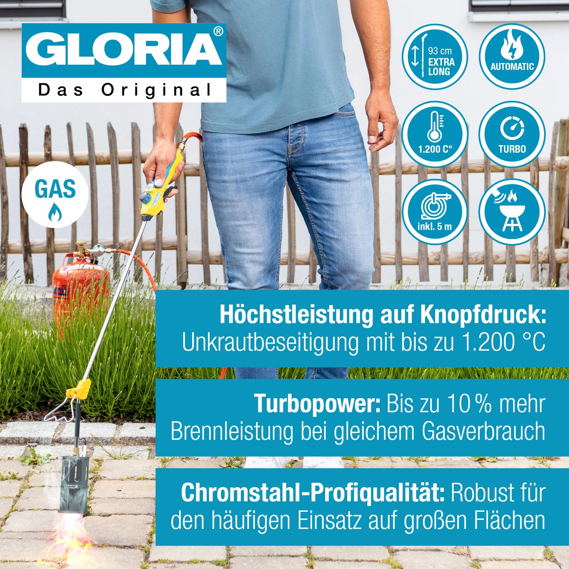 Gloria Thermoflamm Palnik Gazowy, Wielobarwny, 10 x 21 x 93 cm