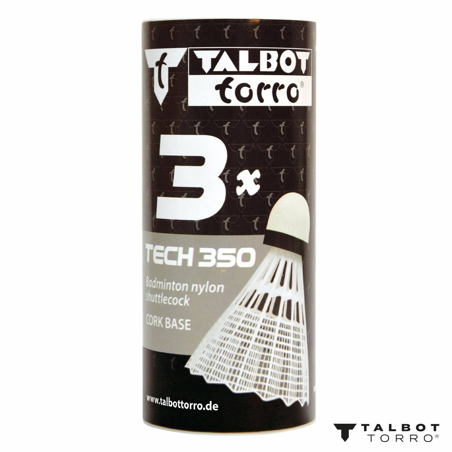 Talbot-Torro Tech 350 piłki do badmintona – nylonowe lotki w puszce 3 lub 6 sztuk