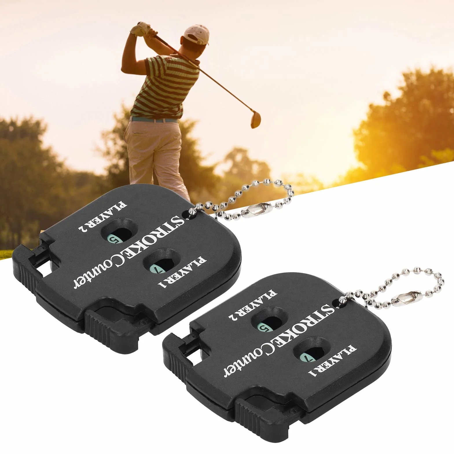 Keenso Liczniki punktów golfowych, licznik uderzeń, z breloczkiem, licznik punktów uderzeń do minigolfa, wyświetlacz dwucyfrowy, do golfa i innych gier w piłkę golf wypoczynek sport