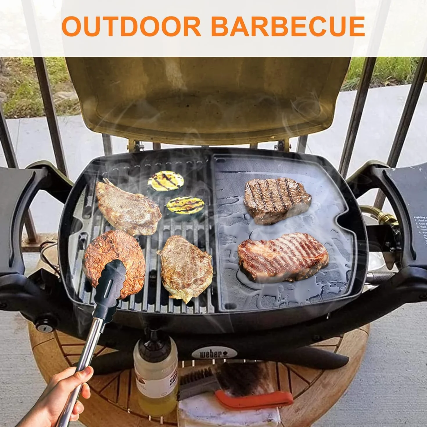 GFTIME 6506 Plancha grillowa do Weber Q300, Q320, Q3000, Q3200, żeliwna płyta grillowa, części zamienne akcesoria do serii Weber Q300, 1 opakowanie