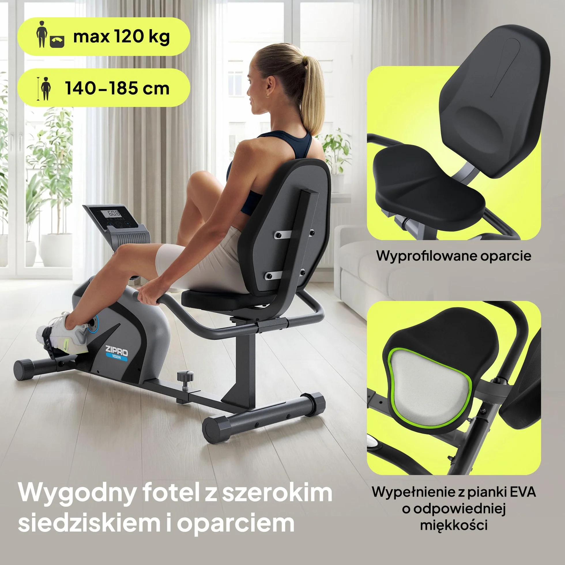 Zipro Vision ergometr magnetyczny rower treningowy do 120 kg