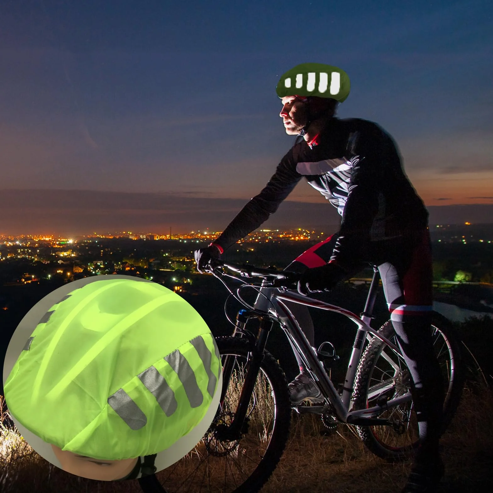 Kask rowerowy wodoodporny odblaskowy 2 sztuki