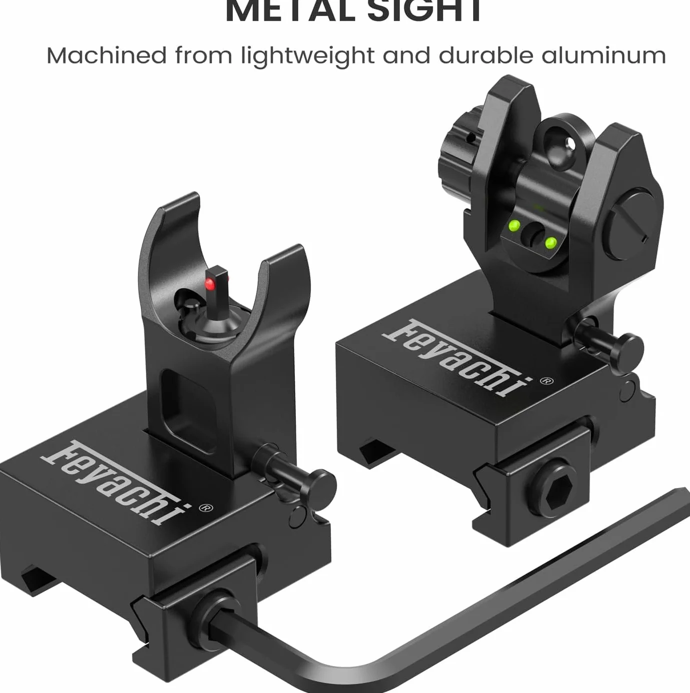 Feyachi S28 Flip Up Sight Zestaw przednich i tylnych celowników żelaznych Szyny Picatinny Weaver