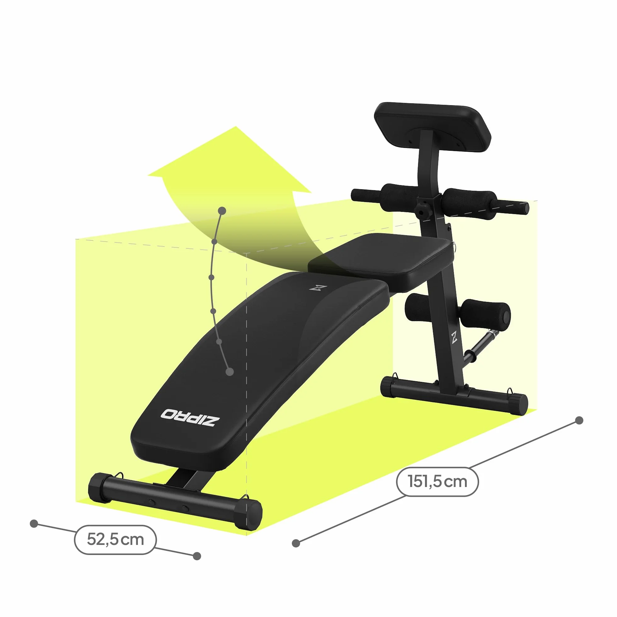 Zipro Uniseks 11926645 Ławka Treningowa, Czarny, do 230 kg
