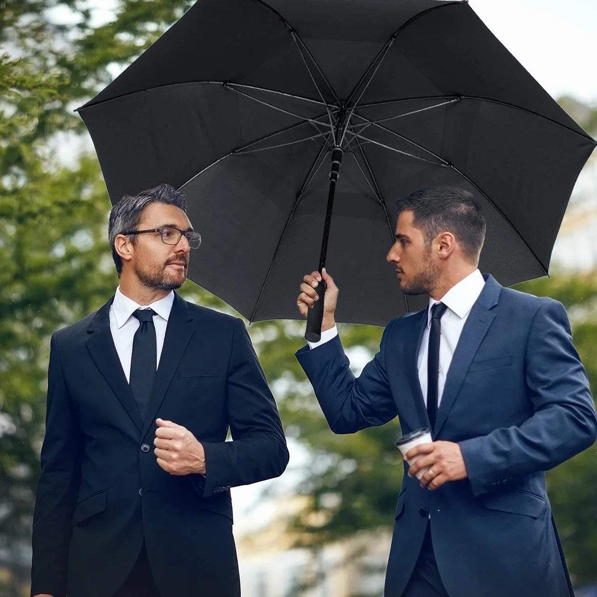 ZOMAKE Automatycznie otwierany parasol golfowy 130-173 cm podwójny baldachim wiatroszczelny