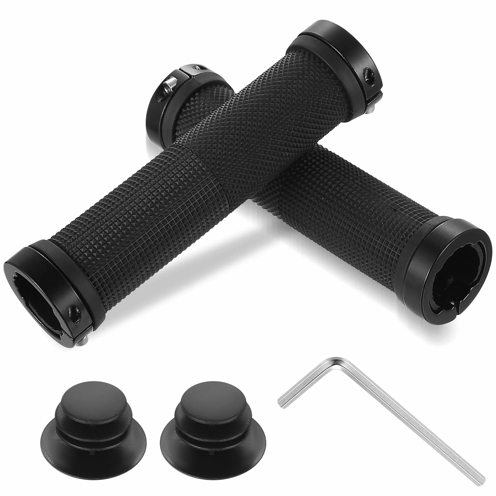 Rączki do Roweru MTB Ergonomiczne Antypoślizgowe 2 Sztuki Średnica 22 mm Gumowe Podwójny System Mocowania