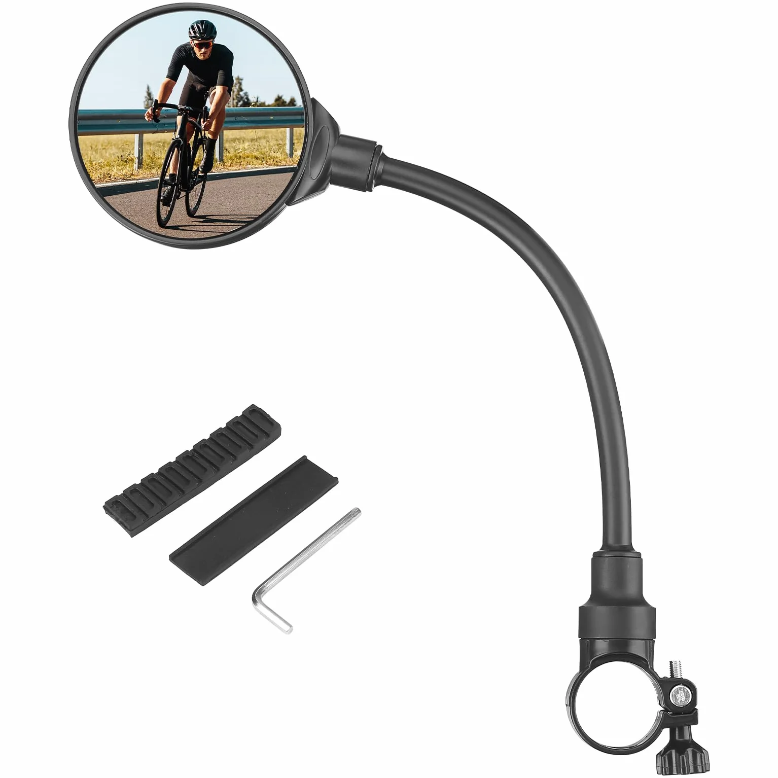 KEMIMOTO Lusterko rowerowe z regulacją 360°, uniwersalne do roweru, skutera, roweru górskiego, elektrycznego