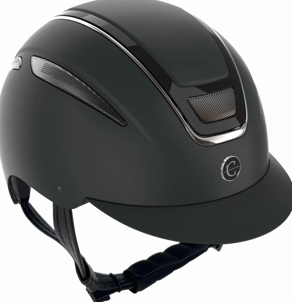 Cavalliero kask jeździecki Elite, kask jeździecki dla kobiet, Optymalna wentylacja, paski z ekoskóry, Wyjmowana tapicerka, twardy zewnętrzny kołpak z ABS, kolor czarny, L/59-61cm