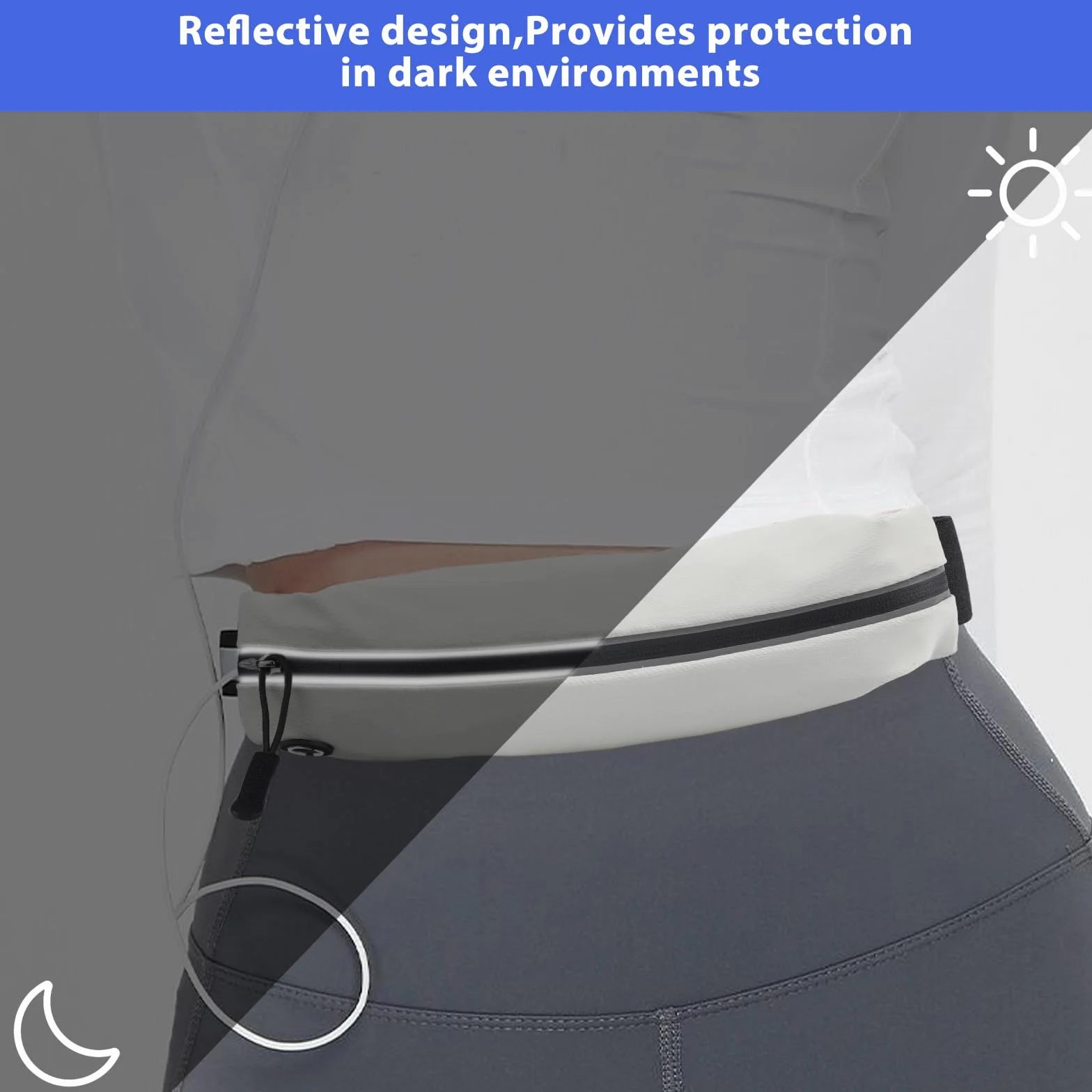Odblaskowy Pas do Biegania Regulowany Wodoodporny Lekki Running Belt