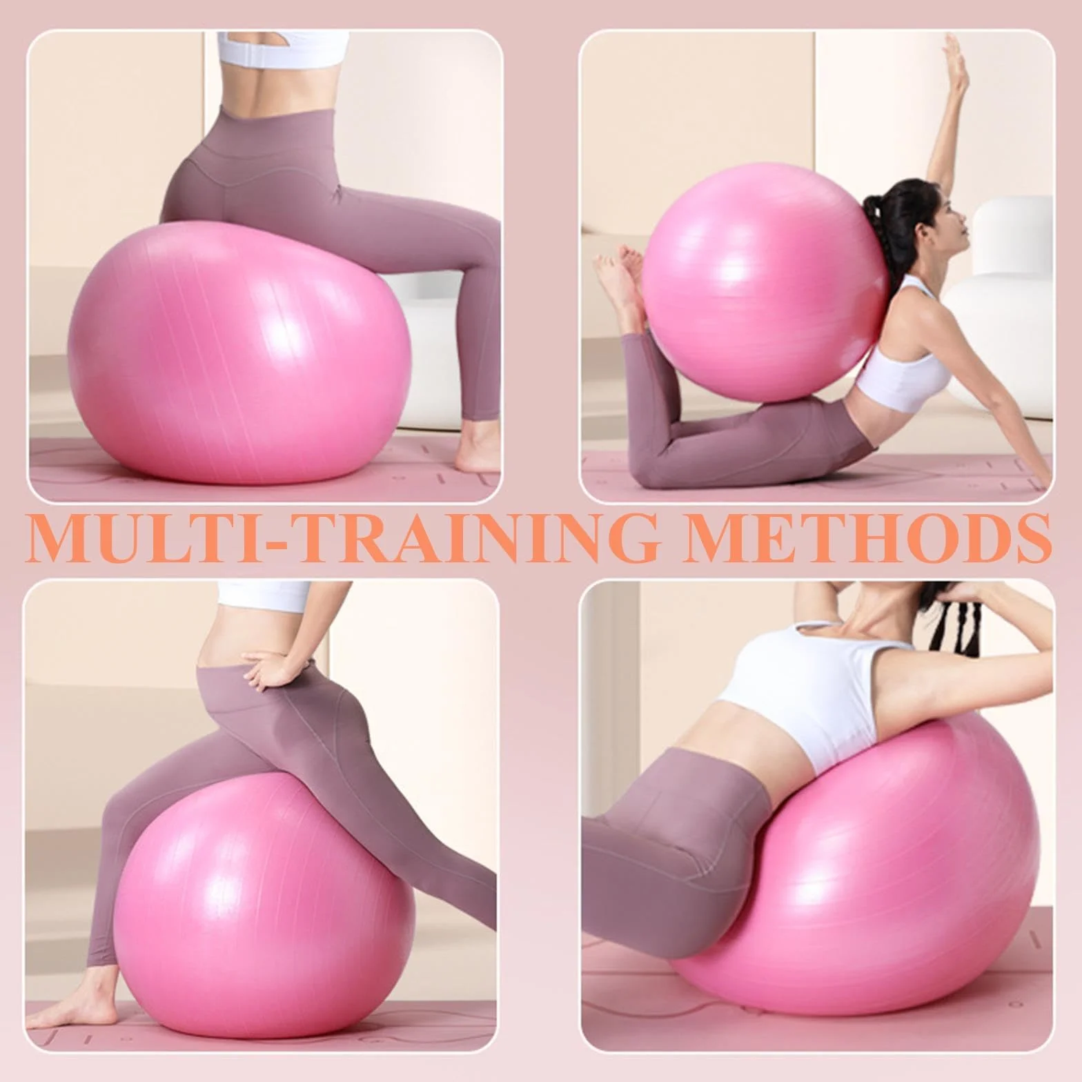 Vortix Piłka gimnastyczna antypoślizgowa do Pilatesu 55/65/75 cm balansowa