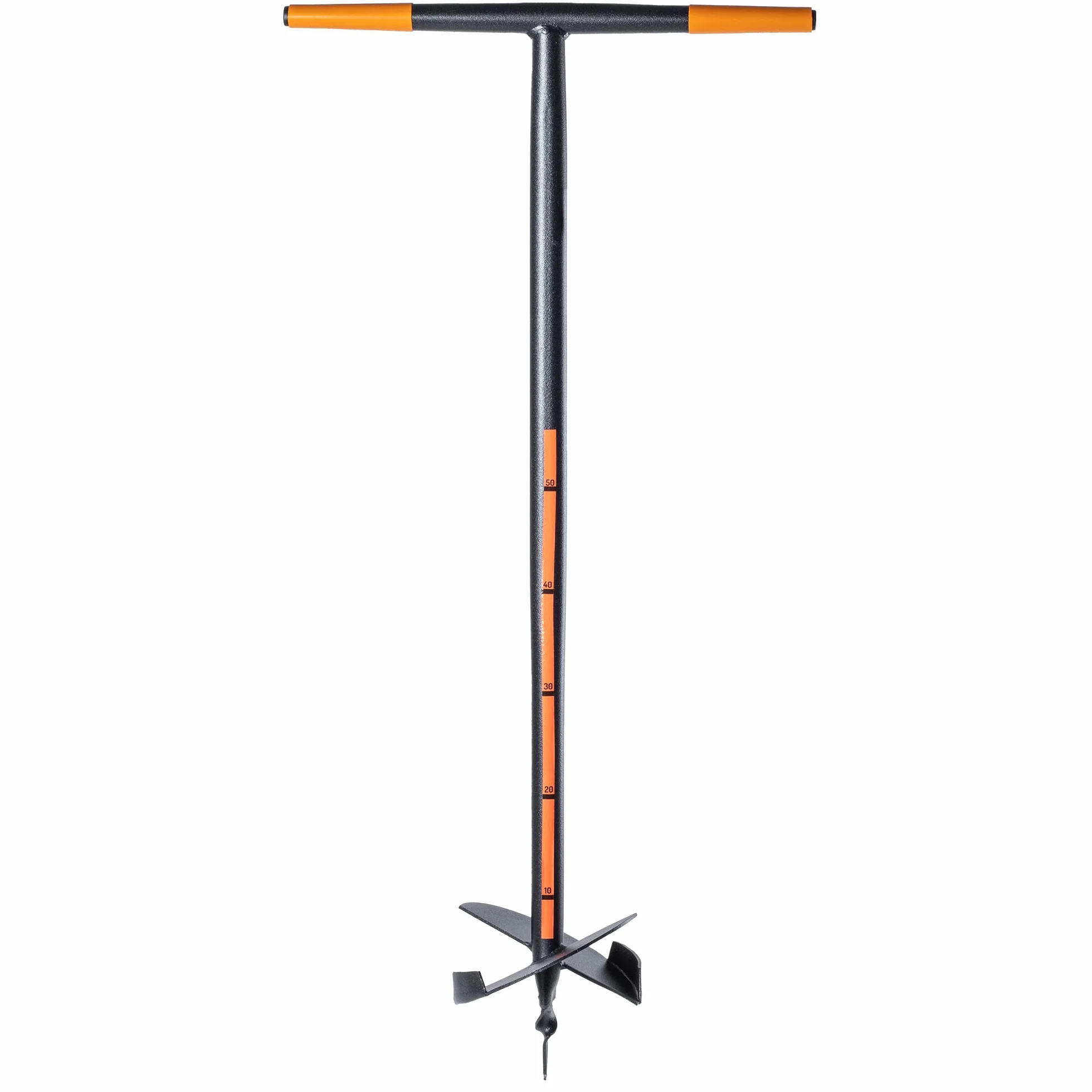 KADAX Świder ziemny ręczny 200 mm, metalowy z uchwytem poprzecznym, spiralny do ogrodu, do słupków, pali, roślin i cebulek, szybsze wiercenie stabilnych otworów