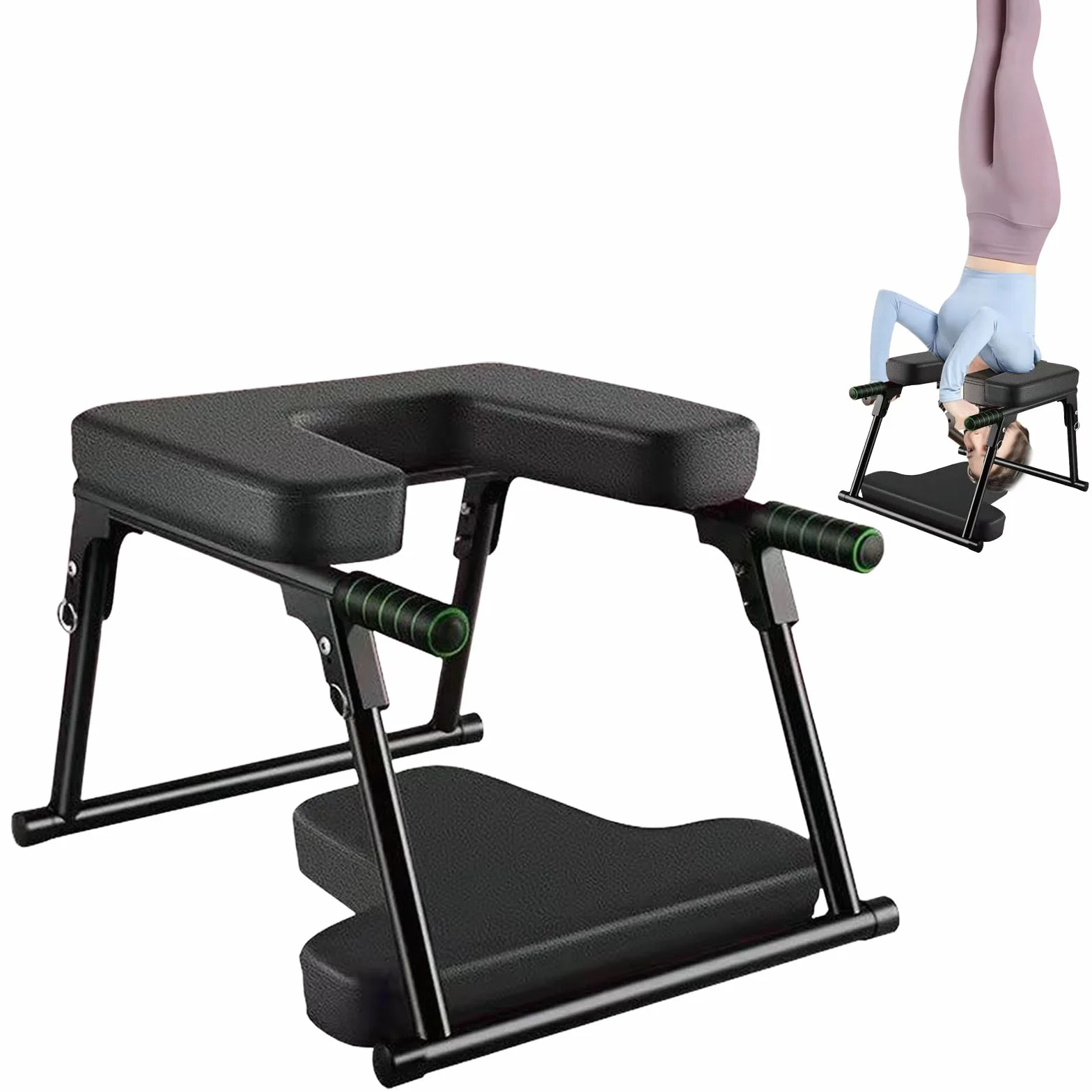Składany stołek do jogi z metalową ramą, udźwig 200 kg