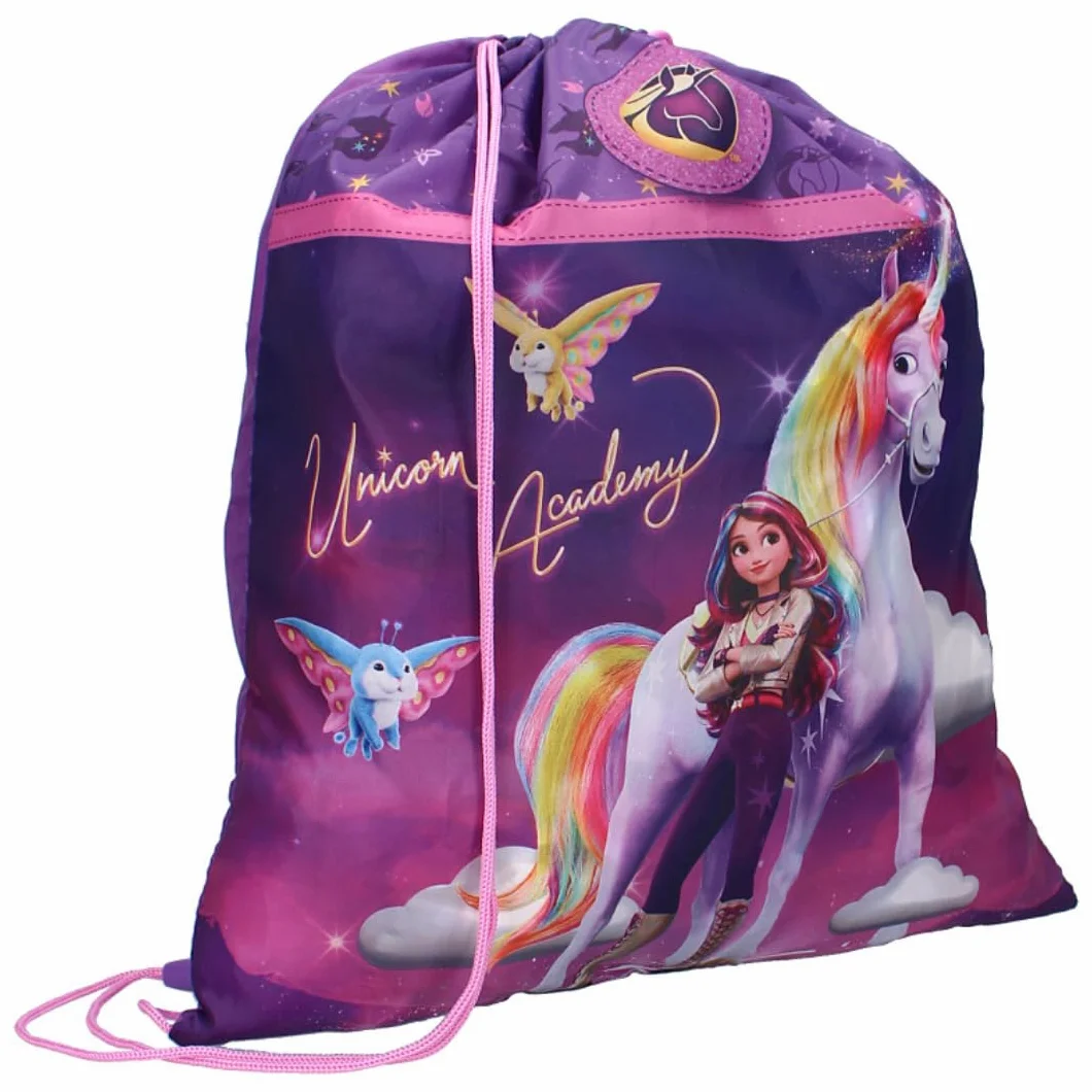 mybagstory Torba sportowa Unicorn Academy Sophia & Wildstar 44 x 36 cm różowy fioletowy