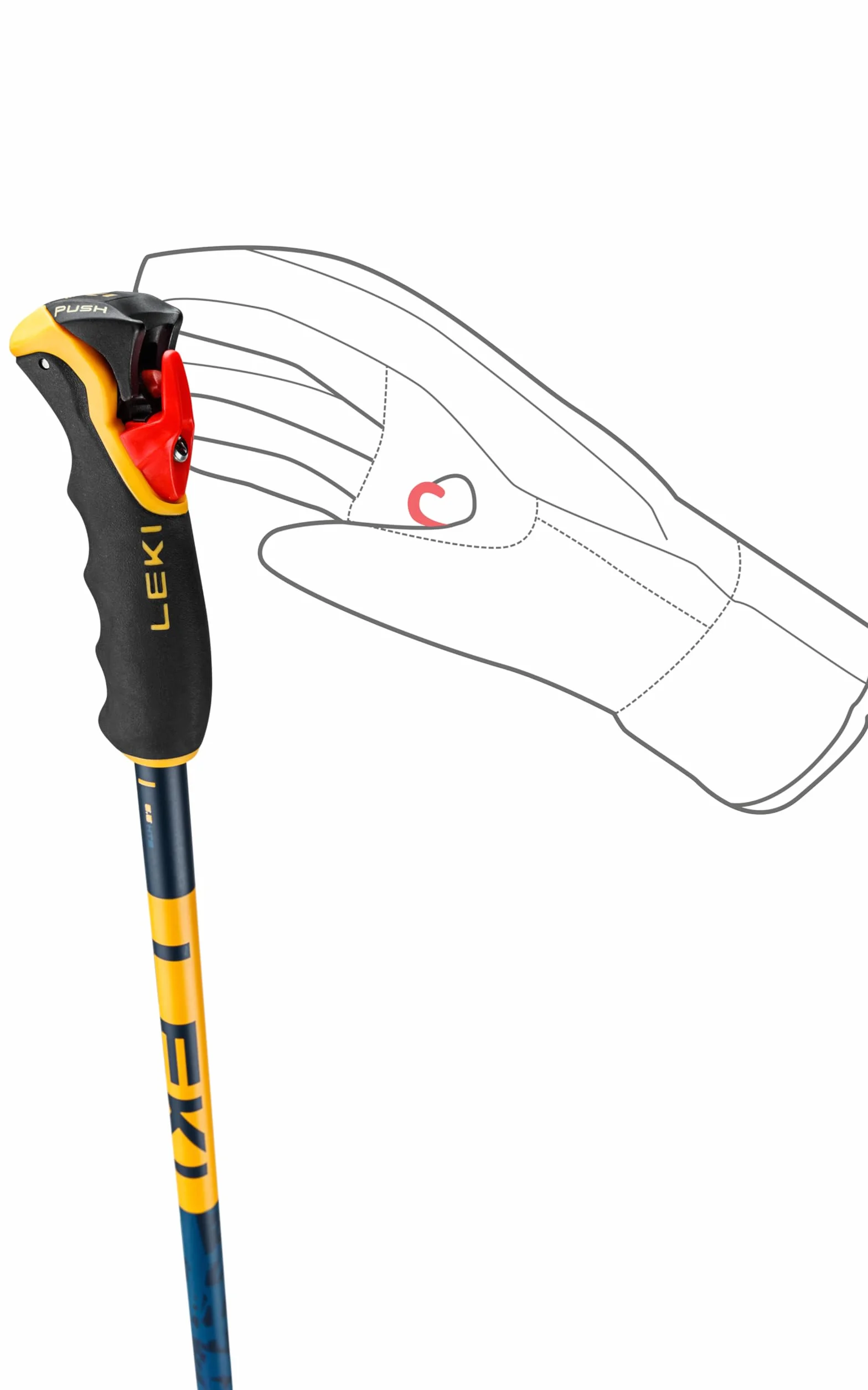 LEKI Spitfire 3D kijki narciarskie Freeride Trigger 3D 16 mm ciemnoniebieski pomarańczowy