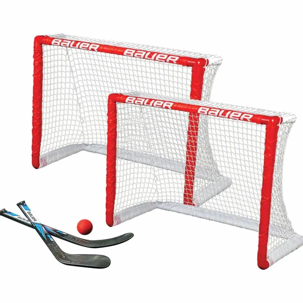 Bauer Zestaw 2 bramek do hokeja na kolanach 76 cm - 2 otwory, 2 mini pałeczki i 1 piłka piankowa