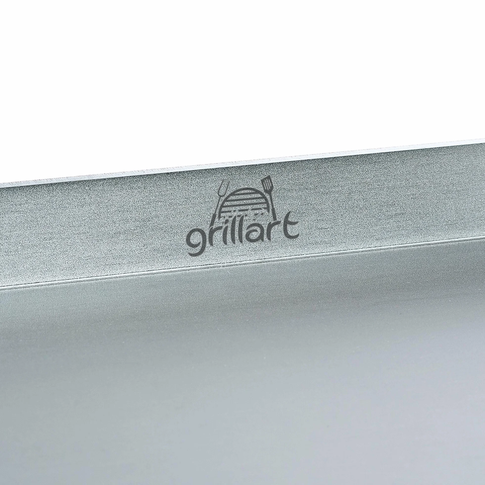 grillart® Premium Plancha grillowa z szpachelką do grilla z masywnej stali nierdzewnej 4 mm, rozmiar uniwersalny 30 x 40 cm, nadaje się do kuchenek indukcyjnych - mycie w