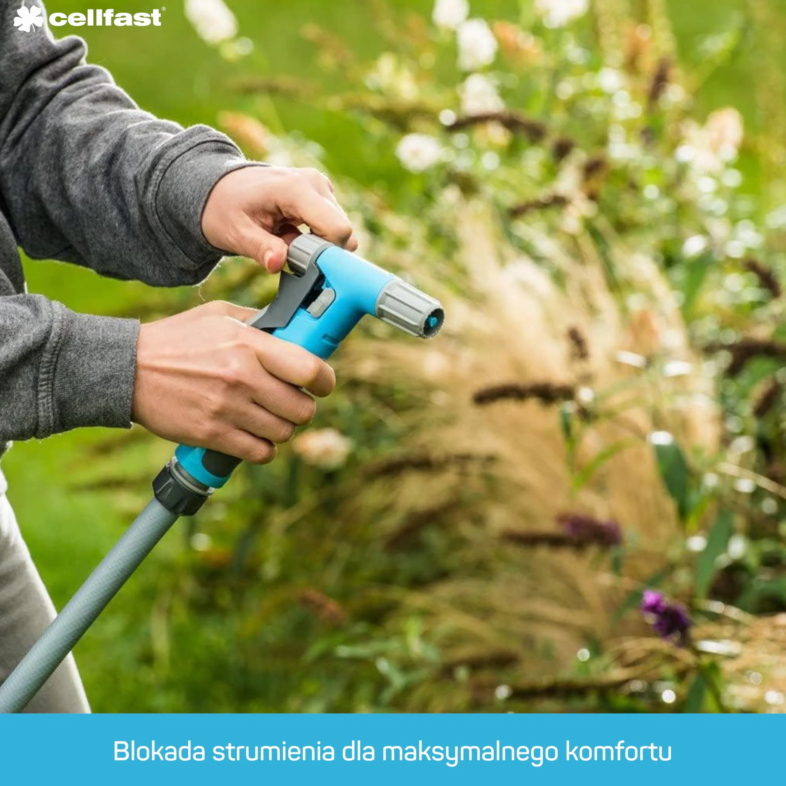 CELLFAST Zraszacz Pistoletowy Zraszacz Ogrodowy Do Trawnika Kwiatów Roślin System Safetouch Hydron Ideal