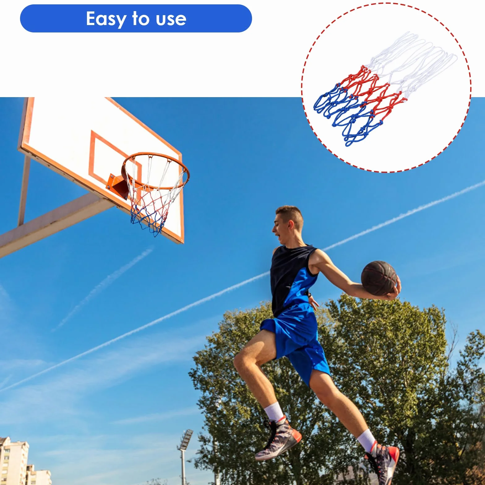 Obręcz do koszykówki Heavy Duty Net Basketball Nylon 2 sztuki