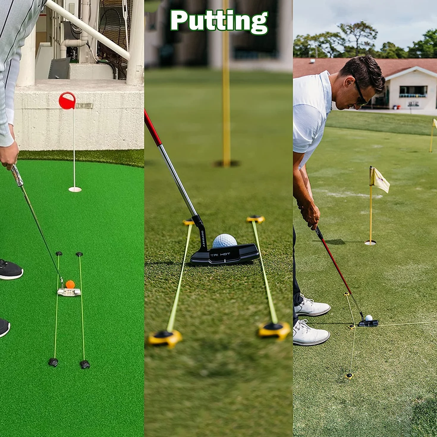 Tee Claw Zestaw pomocniczy do treningu golfowego, uchwyt na koszulkę ze sztucznej murawy i pomoc treningowa (biały/czarny, 4-pak)