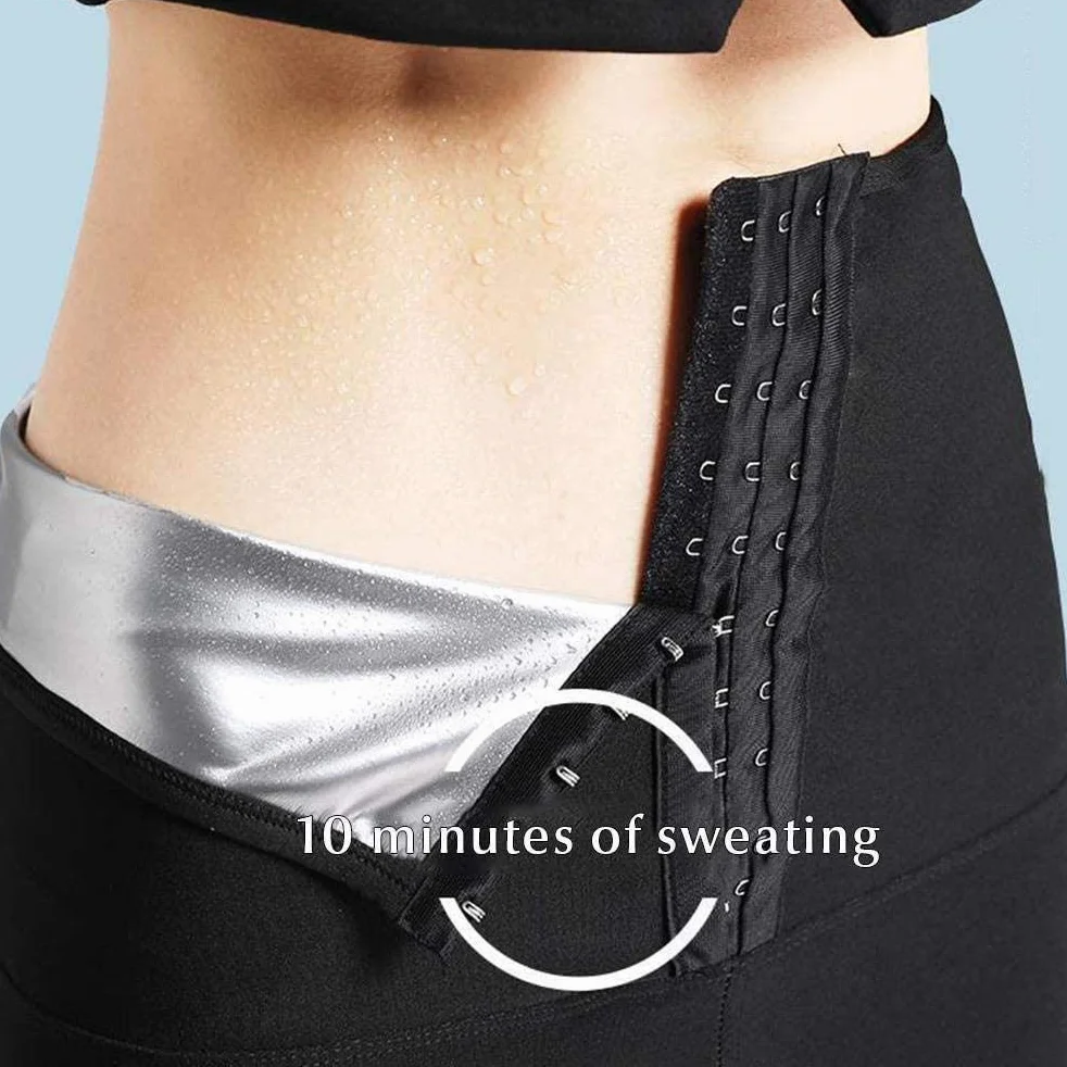 Damskie spodnie do sauny Body Shaper wyszczuplające legginsy treningowe wysoka talia Capri termiczne elastyczne