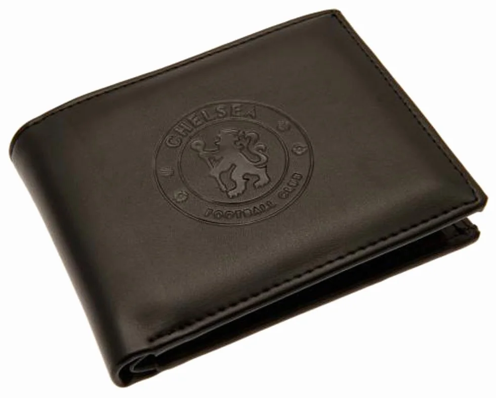 Chelsea Football Club oficjalny skórzany portfel z ochroną RFID, z herbem zespołu