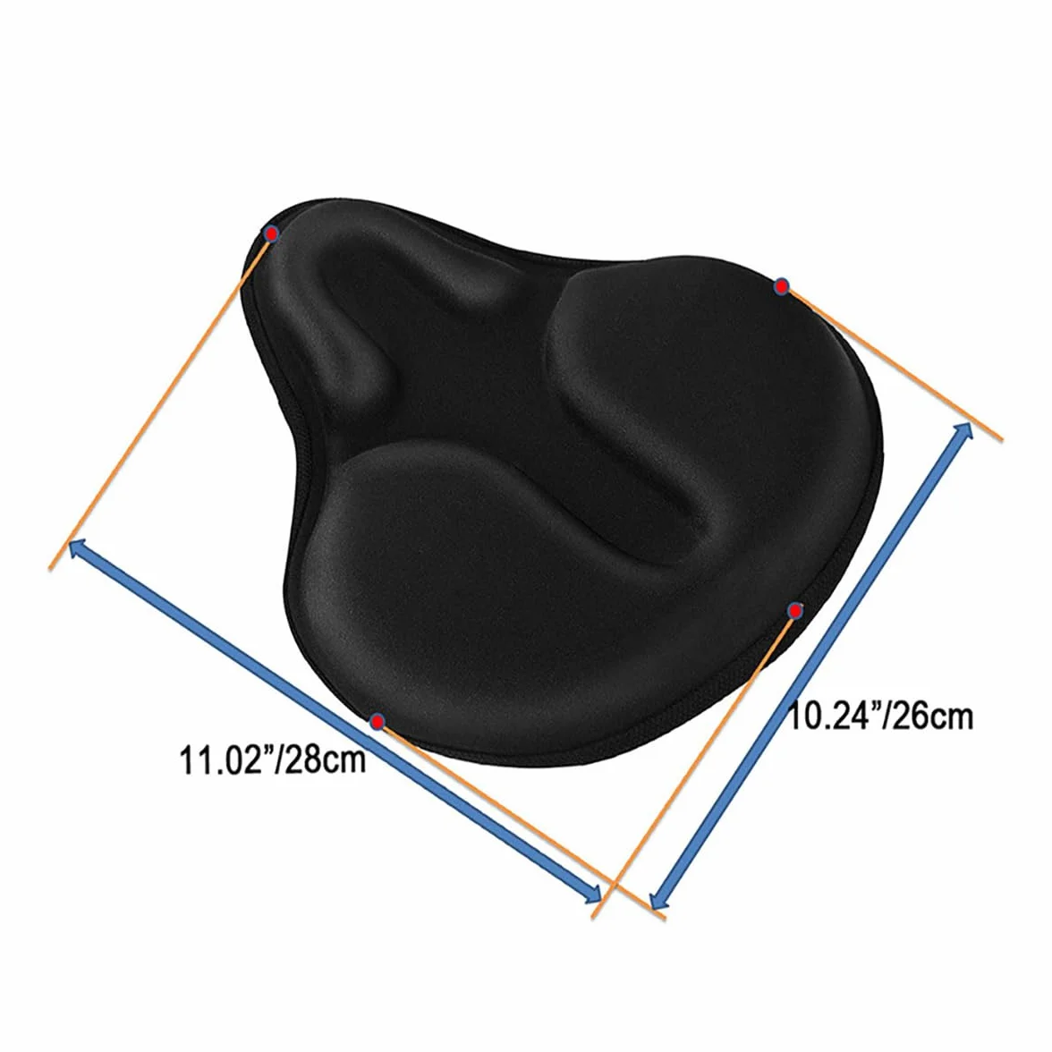 Bardzo gruba żelowa osłona siodełka rowerowego uniwersalna podkładka pod siodełko rowerowe antypoślizgowa amortyzująca wstrząsy 30x27cm