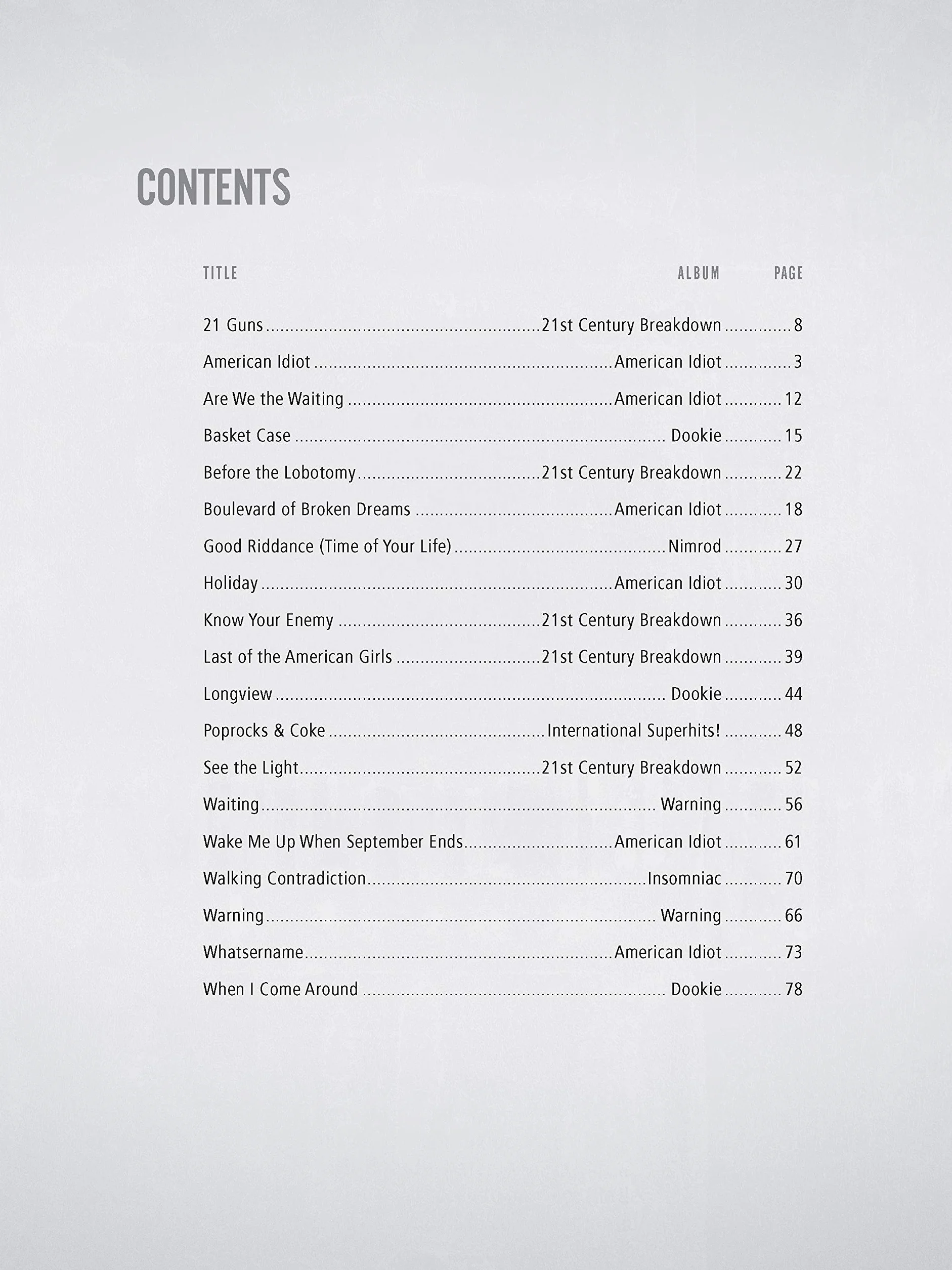 Green day anthology (matz) easy piano book: Sheet Music Anthology