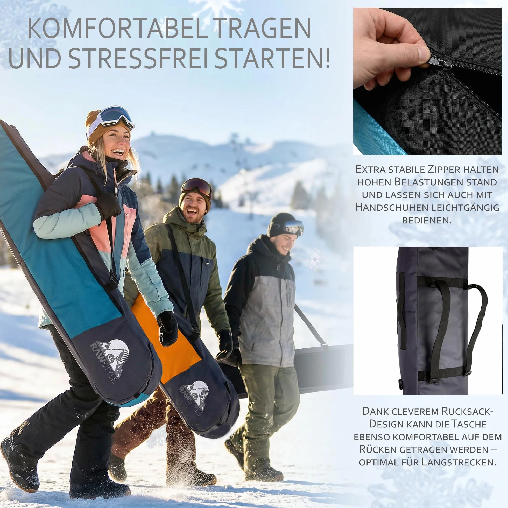 Rawstyle Torba snowboardowa, torba snowboardowa, torba snowboardowa, plecak snowboardowy, model 2