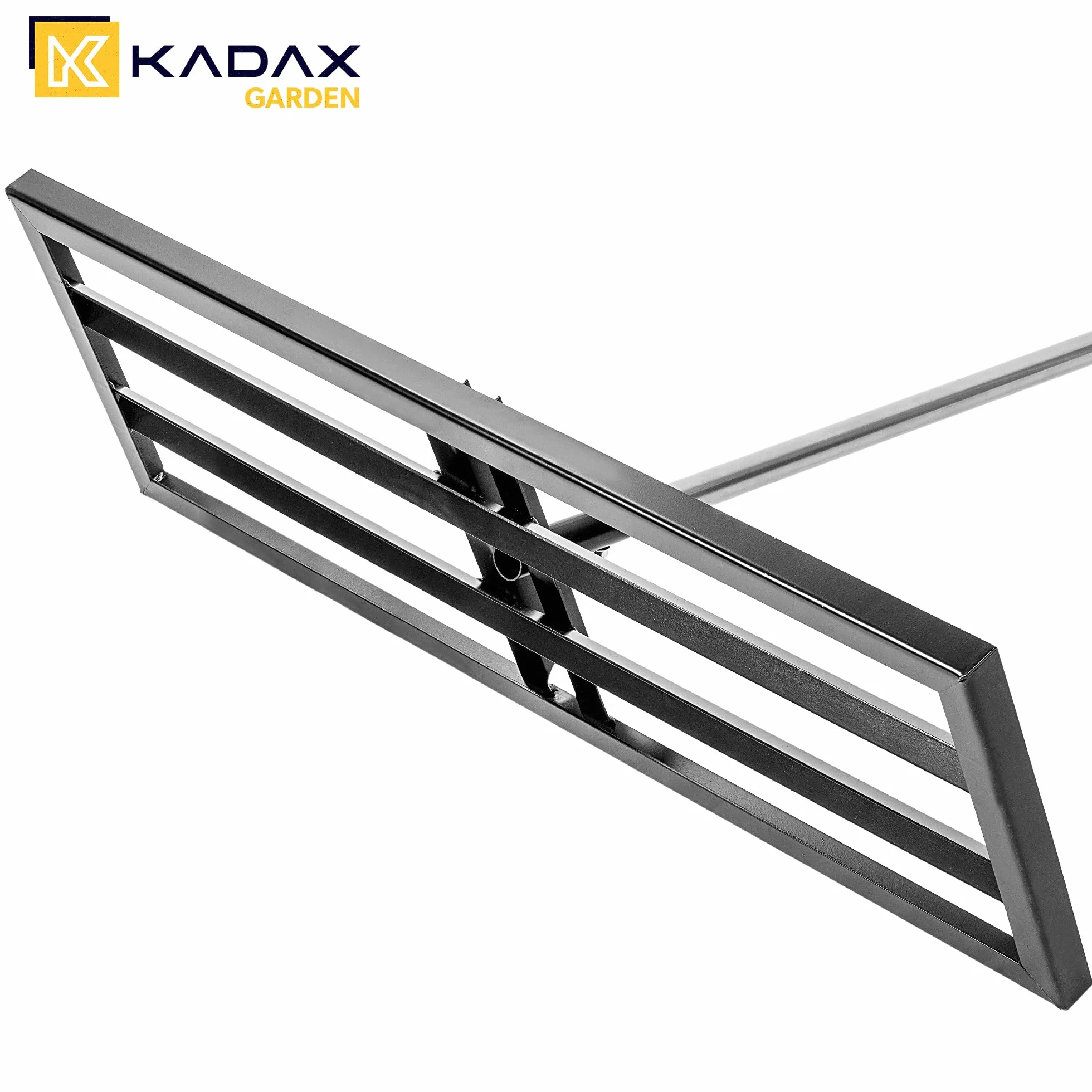 KADAX Grabie do trawnika, 89 x 29 cm, grabie poziomujące do pielęgnacji trawnika, do poziomowania podłoża, metalowe, z trzonkiem