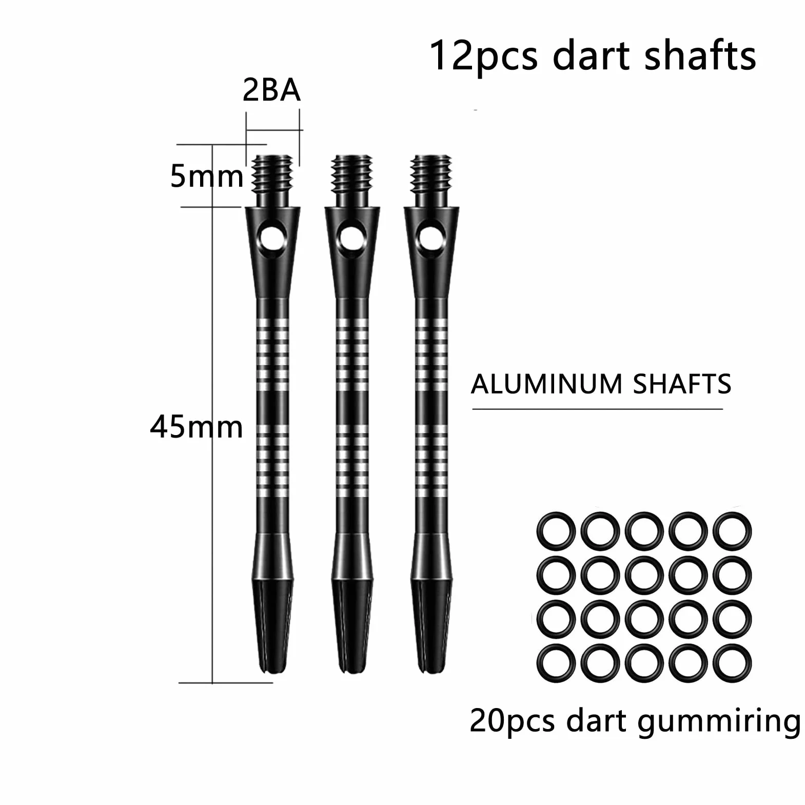 Dart shafts czarne trzonki dart lotki lotki pierścień gumowy (typ B-1)