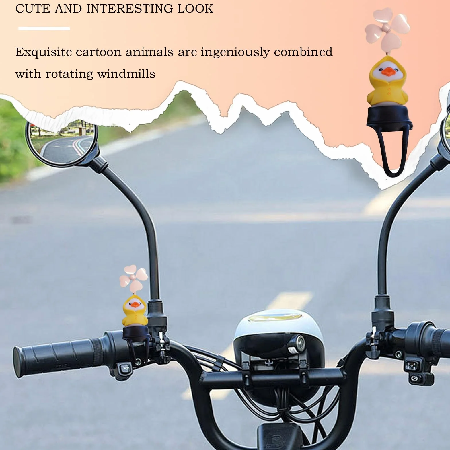 Bicycle Dashboard Decor Windmill Handlebar Ornament Cute Sturdy Weather-Resistant 3.15x2.36 inches
