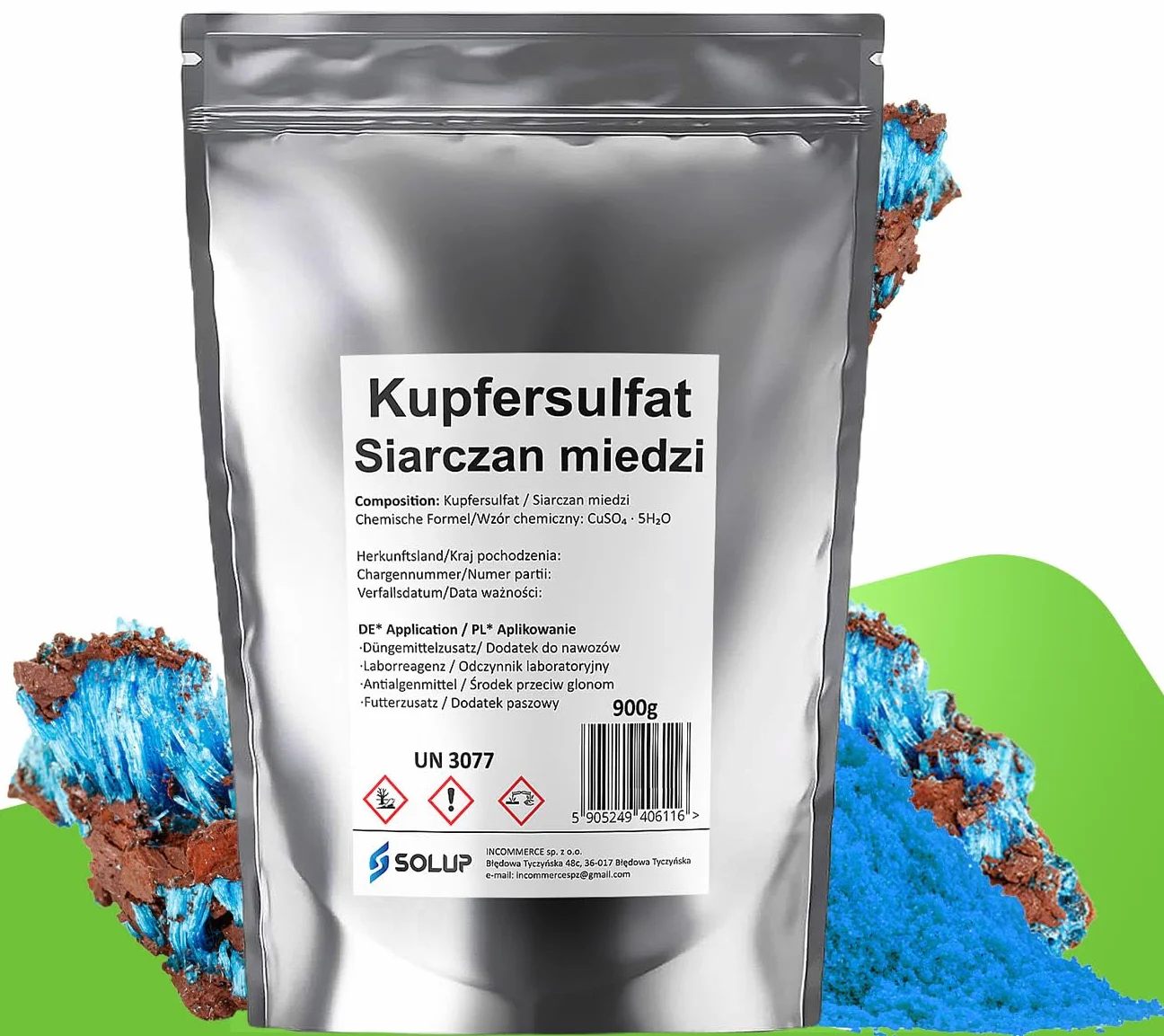 Siarczan miedzi 900G I Siarczan miedzi do basenu I Siarczan miedzi do ogrodu I Do drzew