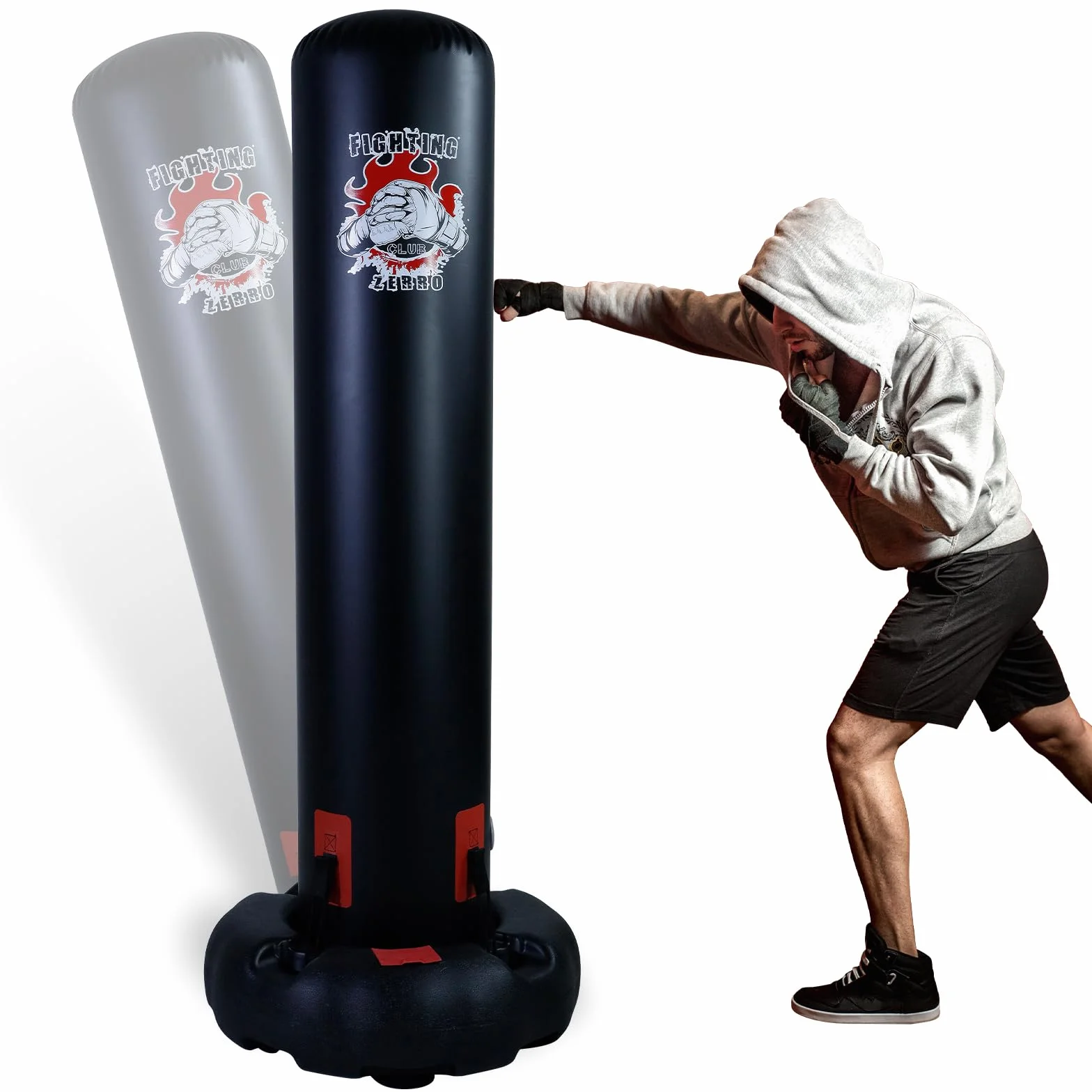 ZERRO worek bokserski 166 cm wolnostojący nadmuchiwany Heavy Duty do boksu kickboxingu MMA