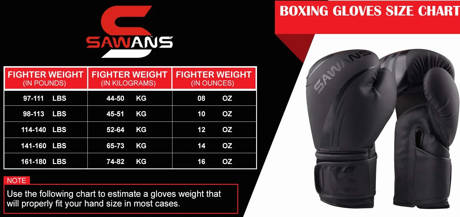 SAWANS® Rękawice bokserskie profesjonalne MMA sparing kickboxing worek treningowy muay thai walka