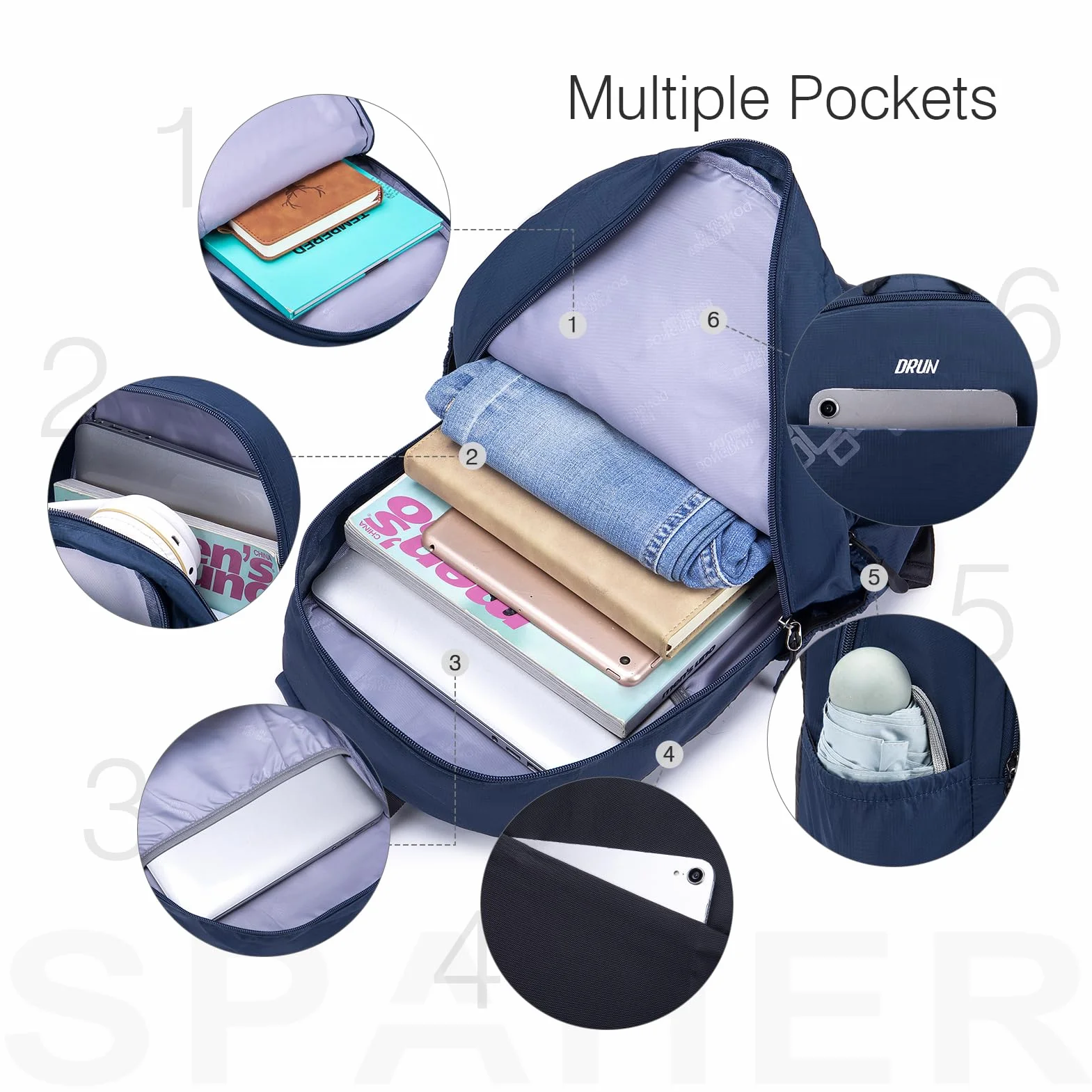 SPAHER 20L Plecak Bagaż Podręczny 40x30x15 British Airways Wizzair Vueling Wodoodporny Plecak Podróżny Ultralekki Plecak na Laptopa Plecak Podróżny Samolotem na Kobiety Mężczyźni