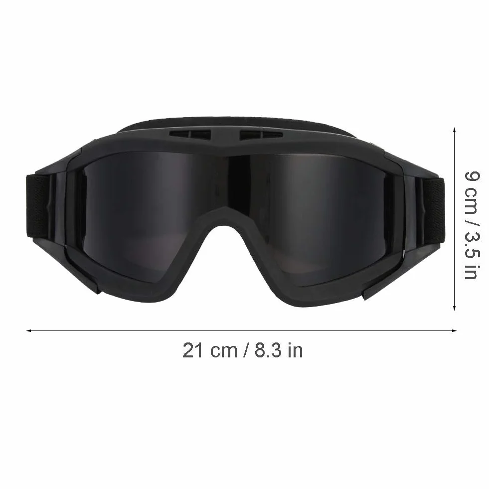 Alomejor Okulary taktyczne przeciwmgielne Okulary ochronne z 3 soczewkami ochronnymi do jazdy na rowerze, paintball, taktyczne, Airsoft Ski(czarne)