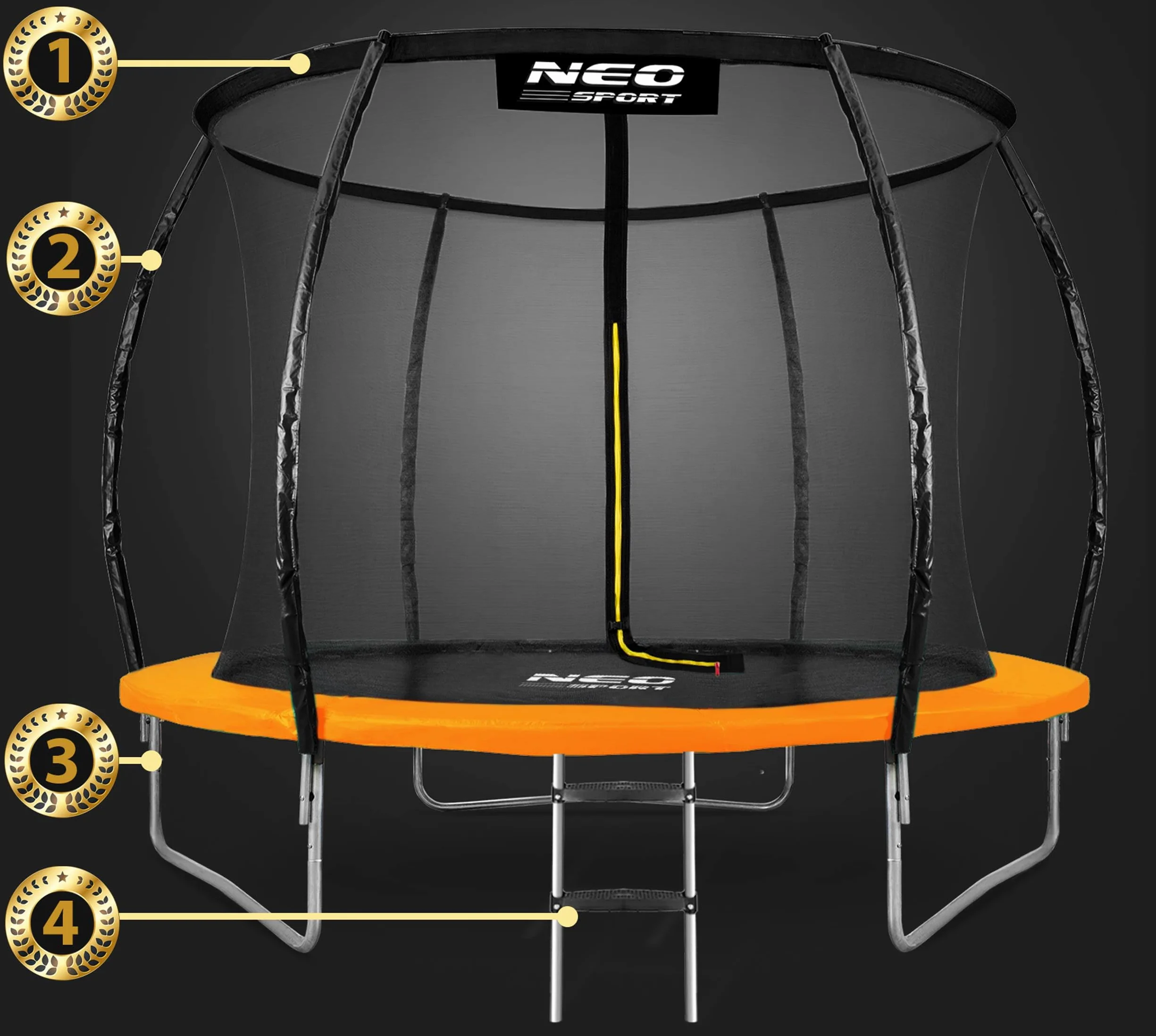 Neo-Sport Trampolina ogrodowa z siatką zabezpieczającą dla dzieci od 3 lat