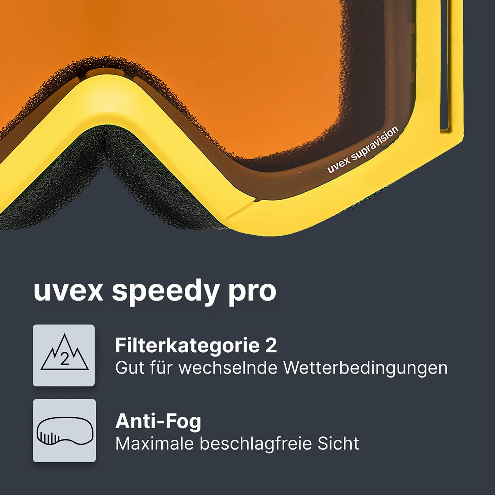 uvex speedy pro - gogle narciarskie dla dzieci - wzmacniające konstrast - powiększone pole widzenia bez zaparowania