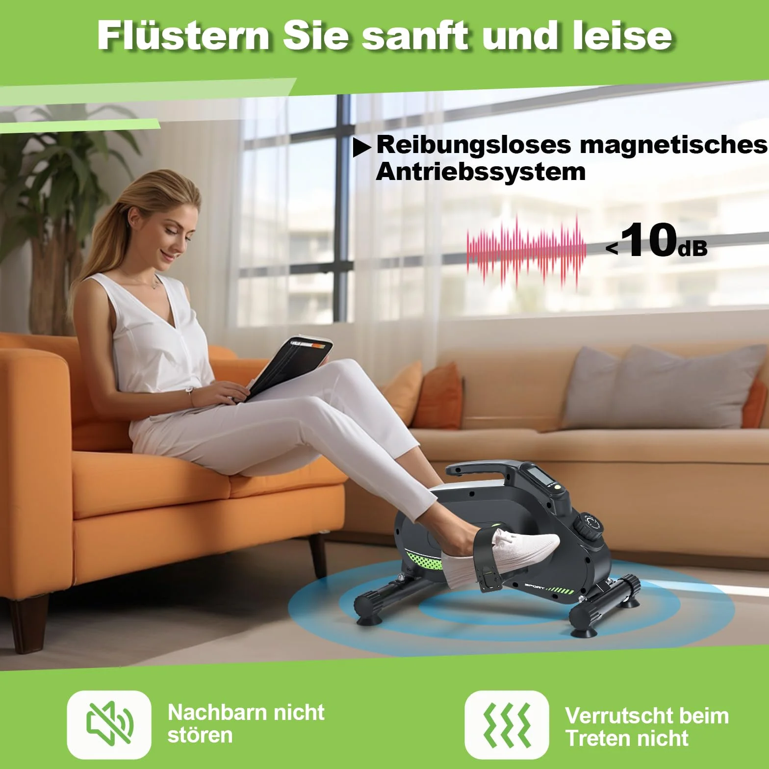 Mini magnetyczny trenażer rowerowy pod biurko z wyświetlaczem LCD