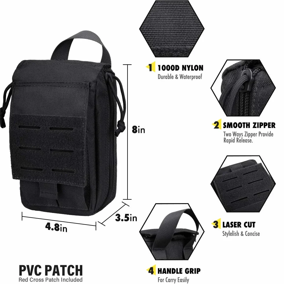 WYNEX Taktyczna torba pierwszej pomocy Molle EMT IFAK organizer medyczny