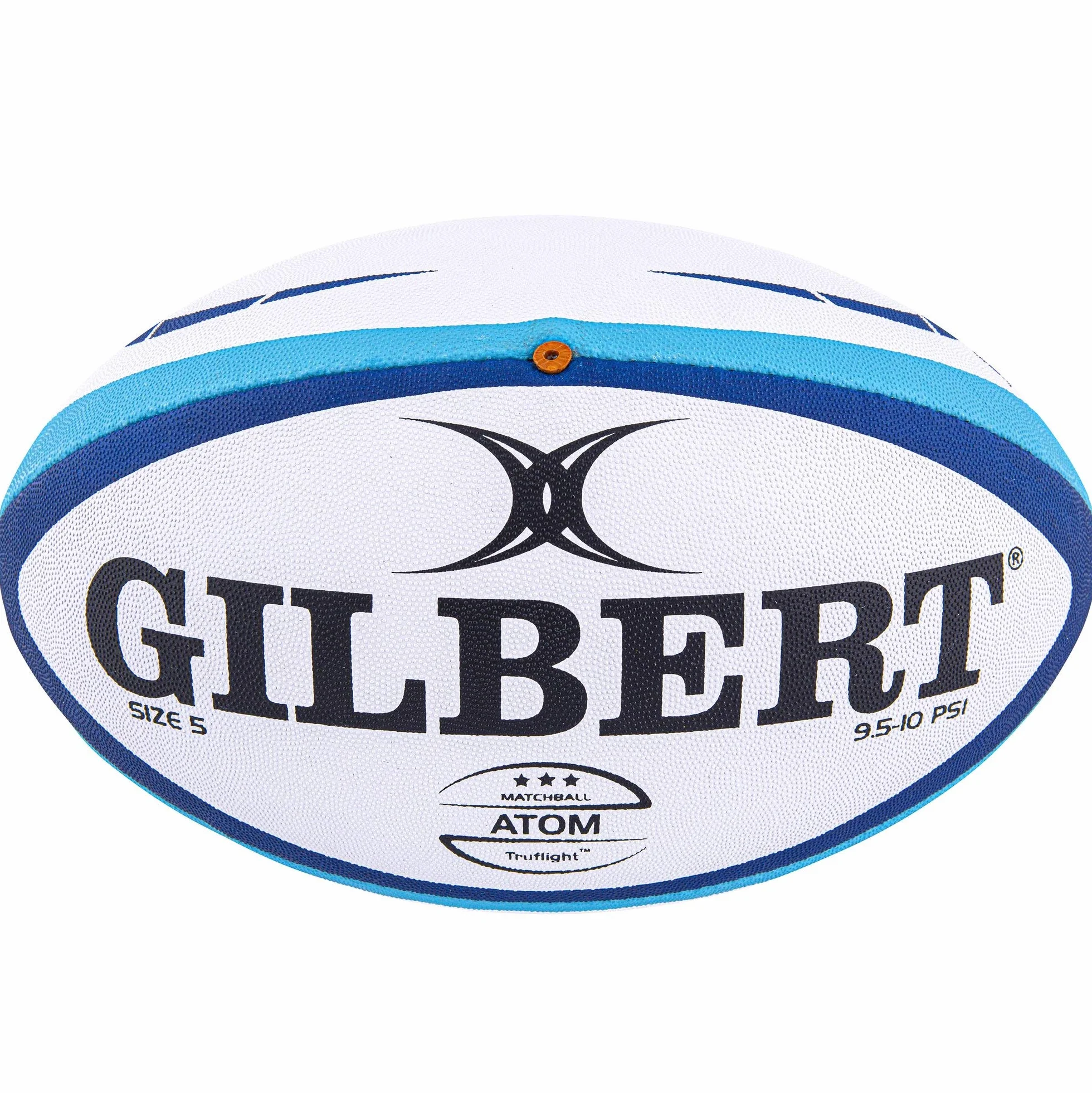 Gilbert Atom Piłka do rugby, niebieska, rozmiar 5, zgodna ze specyfikacjami World Rugby