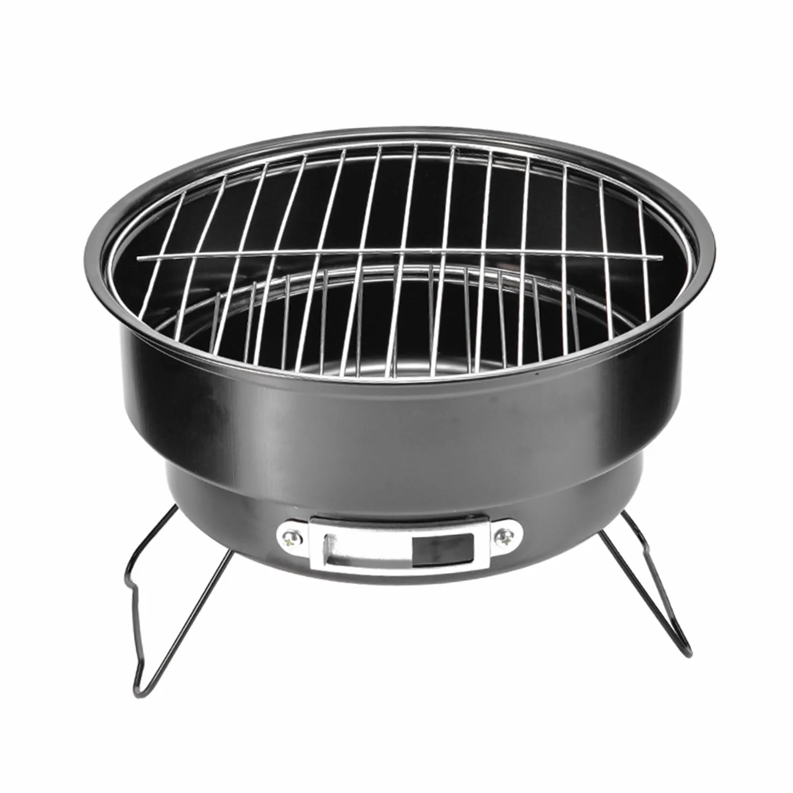 25 cm Przenośny Okrągły Grill Do Barbecue Na Węgiel Drzewny Z Uchwytem Do Grillowania Na Zewnętrznym Podwórku, Kuchni Domowej, Na Pikniku, Na Kempingu